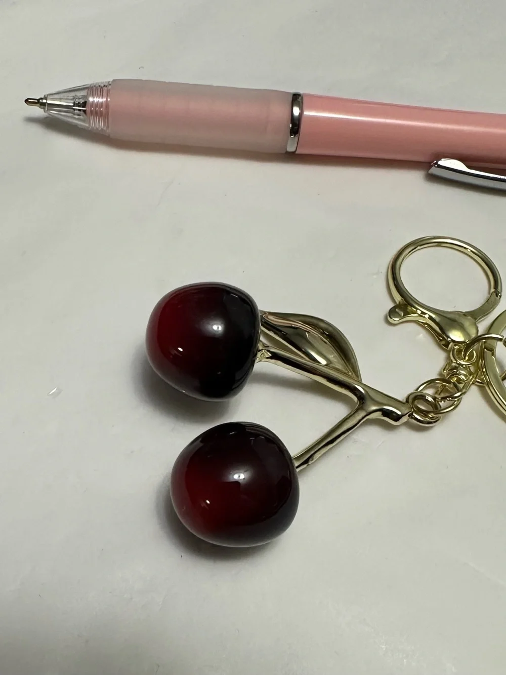 Cherry Charm in Gold and Deep Red